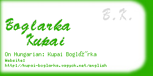 boglarka kupai business card